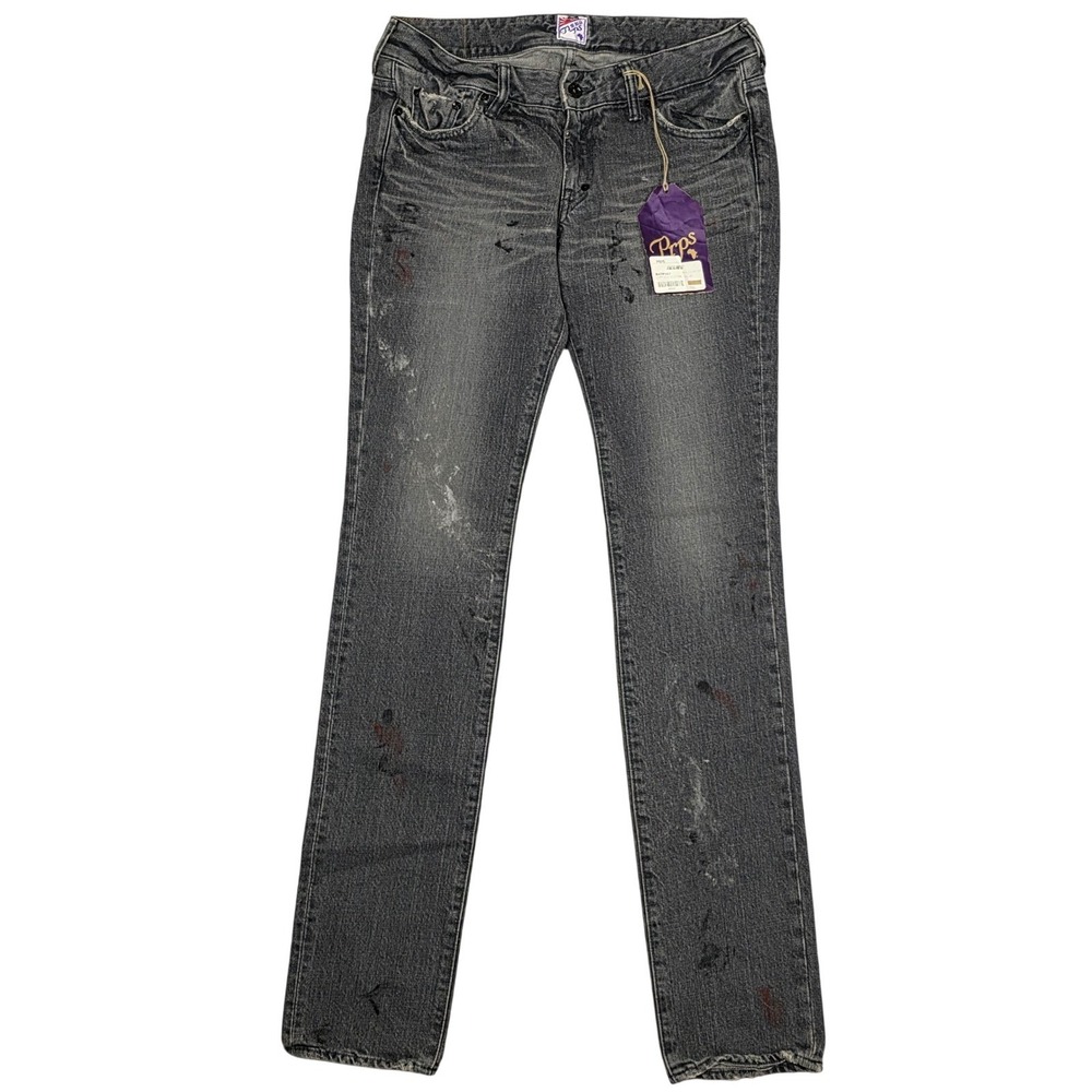 PRPS Dart Love Splatter Jeans Women's Size 29 Gray Distressed Made in Japan New